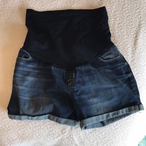 Denim maternity shorts - full panel